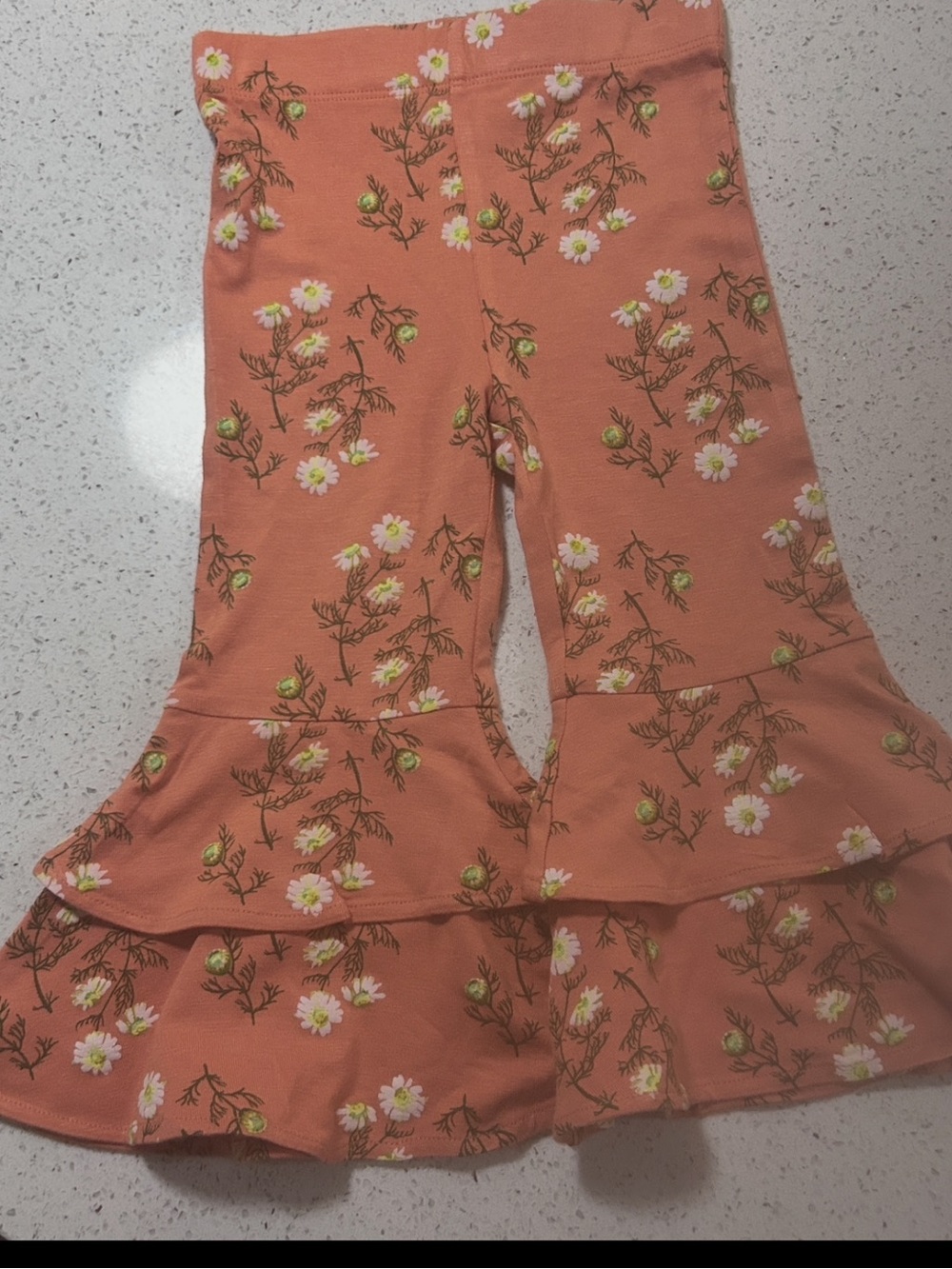 Kate Quinn double ruffle bamboo flare leggings NWOT